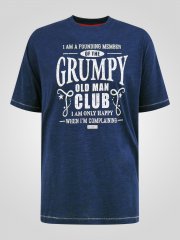 D555 Cooper Grumpy Old Man Printed T-Shirt Navy