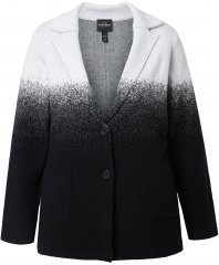 Ulla Popken Strikket Blazer med Fargeovergang Svart/Hvit