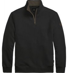 Double Outfitters MTOP-1163 Collegegenser med halv glidelås Svart