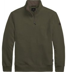 Double Outfitters MTOP-1163 Collegegenser med halv glidelås Khaki