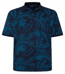 Espionage P222 Poloskjorte med bladtrykk mørkeblå/teal
