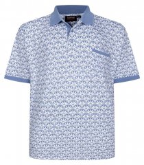 Espionage P231 Poloskjorte med geometrisk trykk blå/hvit