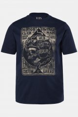 JP1880 T-Shirt Short Sleeve Skull Chest Print Navy