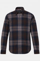 JP1880 Shirt Flannel Long Sleeve Dark Brown