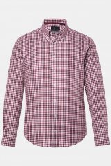 JP1880 Checked Flannel Shirt Long Sleeve Light Red