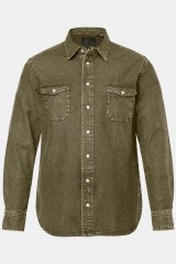 JP1880 Denim Shirt Long Sleeve Olive Green
