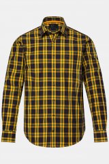 JP1880 Checked Shirt Long Sleeve Kent Collar Curry