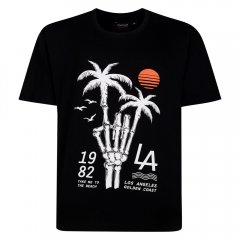 Espionage T448 skeleton palm t-skjorte med trykk svart