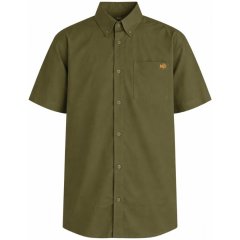 Motley Denim Zagreb Kortermet Skjorte Mørk khaki