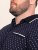 D555 Reid AOP Polo With Jacquard Collar, Pocket And Cuffs Mørkeblå - Polo- & piqueskjorter - Poloskjorte i store størrelser - 2XL-8XL