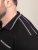 D555 Potts Jersey Polo With Jacquard Collar & Cuffs Svart - Polo- & piqueskjorter - Poloskjorte i store størrelser - 2XL-8XL