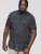 D555 BEAU S/S AO Leaf Print Shirt Navy - Skjorter - Store skjorter - 2XL-8XL