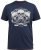 D555 COOK Trio Of Skulls Printed Crew Neck T-Shirt Slate Blue - T-skjorter - Store T-skjorter - 2XL-14XL