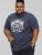D555 COOK Trio Of Skulls Printed Crew Neck T-Shirt Slate Blue - T-skjorter - Store T-skjorter - 2XL-14XL