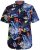 D555 TOBY Multi Colour Hawaiian AO Print Shirt - Skjorter - Store skjorter - 2XL-8XL