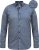 D555 MANGALA Geometric AOP Long Sleeve Shirt With Concealed Button Down Collar Navy - Skjorter - Store skjorter - 2XL-8XL