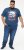 D555 NEAL Skull With Flames Printed Crew Neck T-Shirt Navy/Blue Twist - T-skjorter - Store T-skjorter - 2XL-14XL