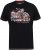 D555 LORNE Motor Bike Splatter Printed Crew Neck T-Shirt Washed Black - T-skjorter - Store T-skjorter - 2XL-14XL