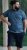D555 Woolwich AOP Polo Shirt With Ribbed Collar Blue - Polo- & piqueskjorter - Poloskjorte i store størrelser - 2XL-8XL