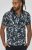 D555 Halifax AOP Hawaiian Print Short Sleeve Polo Blue - T-skjorter - Store T-skjorter - 2XL-14XL