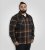 D555 Aldershot Long Sleeve Heavy Shacket Overshirt Tan/Navy Check - Skjorter - Store skjorter - 2XL-8XL