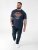 D555 Hockney T-skjorte med Motorsykkeltrykk Marineblå - T-skjorter - Store T-skjorter - 2XL-14XL