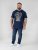 D555 Linton T-skjorte med Flerfarget Hodeskalletrykk Marineblå - T-skjorter - Store T-skjorter - 2XL-14XL