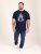 D555 Slater Trykt T-skjorte Mørkeblå - T-skjorter - Store T-skjorter - 2XL-14XL