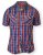 D555 ELIAS Short Sleeve Blue & Red Check Shirt - Skjorter - Store skjorter - 2XL-8XL