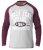 D555 KELTON Long Sleeve Raglan T-Shirt Grey/Burgundy - T-skjorter - Store T-skjorter - 2XL-14XL