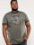 D555 Hereford Brooklyn Motorbike Printed Ringer T-Shirt Khaki - T-skjorter - Store T-skjorter - 2XL-14XL
