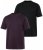 JP1880 702637 T-skjorte med rund hals 2-pakning Mørklilla/Svart - T-skjorter - Store T-skjorter - 2XL-14XL