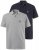 JP1880 704317 Pikéskjorte 2-pakning Mørkeblå/Gråmelert - Polo- & piqueskjorter - Poloskjorte i store størrelser - 2XL-8XL