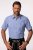 JP1880 Short Sleeve Check Print Traditional Shirt Blue - Skjorter - Store skjorter - 2XL-8XL