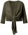 Ulla Popken 794514 Jerseybolero med knyting Mørkegrønn - Boleroer - 