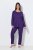 Ulla Popken 812441 Langermet pyjamas med blonder Kongeblå - Pyjamas/Loungewear - 
