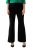 Ulla Popken 813306 Vide dressbukser med strikk i livet Svart - Stoffbukser - Vide bukser til dame i store størrelser