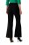 Ulla Popken 813306 Vide dressbukser med strikk i livet Svart - Stoffbukser - Vide bukser til dame i store størrelser