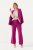 Ulla Popken 813306 Vide dressbukser med strikk i livet Magenta - Stoffbukser - Vide bukser til dame i store størrelser