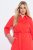 Ulla Popken 815217 A-formet skjortekjole med knytebelte Rosa - Midikjoler - Midikjoler i store størrelser