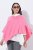 Ulla Popken 820512 Strikkeponcho i ullblanding med V-hals Lyserosa - Ponchoer og capes - 