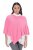 Ulla Popken 820512 Strikkeponcho i ullblanding med V-hals Lyserosa - Ponchoer og capes - 