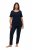 Ulla Popken 821244 Prikkete pyjamas Mørkeblå - Pyjamas/Loungewear - 