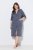 Ulla Popken 821543 Stripete frottémorgenkåpe Antrasitt - Morgenkåper & badekåper - 