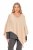Ulla Popken Knit Pointed Hem Poncho Nature Melange - Hettegensere og collegegensere - Myke gensere, hettegensere og strikk