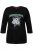 Ulla Popken Horticultural Graphic Floral Tee Black - Trykket T-skjorter for dame - 