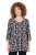 Ulla Popken Snowflake Print 3/4 Sleeve A-Line Tee Black - Trykket T-skjorter for dame - 
