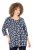 Ulla Popken Snowflake Print 3/4 Sleeve A-Line Tee Navy - Trykket T-skjorter for dame - 