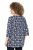 Ulla Popken Snowflake Print 3/4 Sleeve A-Line Tee Navy - Trykket T-skjorter for dame - 