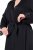Ulla Popken 834837 Kimono-morgenkåpe med blonder Svart - Morgenkåper & badekåper - 